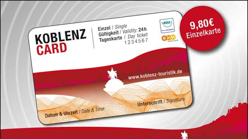 KoblenzCard mit Einzelheiten zur Gültigkeit und Preis ©Koblenz-Touristik GmbH KoblenzCard mit Einzelheiten zur Gültigkeit und Preis ©Koblenz-Touristik GmbH