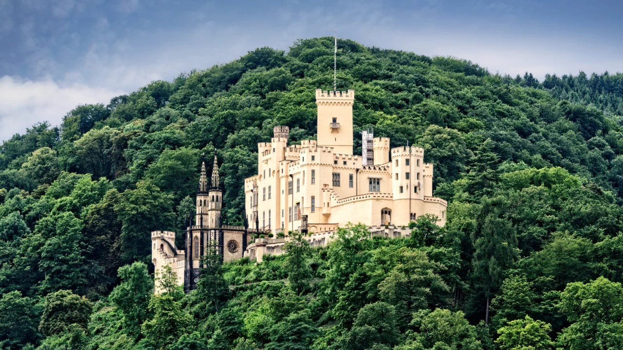 Schloss Stolzenfels umgeben vom grünen Wald