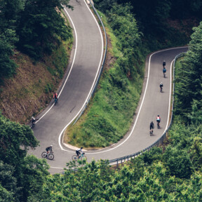 Radtour durch die Natur © Gerold Hinzen Eine kurvenreiche Asphaltstrecke führt durch den Wald © Gerold Hinzen