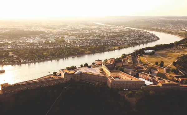 Luftaufnahme der Festung Ehrenbreitstein &copy; Koblenz-Touristik, Johannes Bruchhof