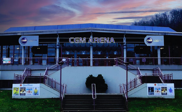 Frontansicht der CGM-Arena in Koblenz ©CGM-Arena Koblenz