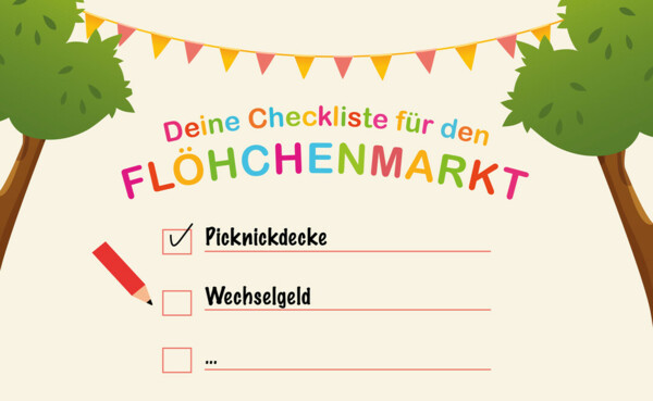 Checkliste für Kinder für den Flöhchenmakt auf dem Koblenzer Flohmarkt.  ©Koblenz-Touristik GmbH