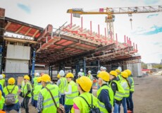 Baustellenführung: Besucherführung der Pfaffendorfer Brücke in Koblenz © Stadt Koblenz/ Andreas Egenolf