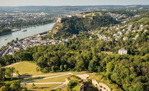 Luftaufnahme Fort Asterstein und Festung Ehrenbreitstein © 