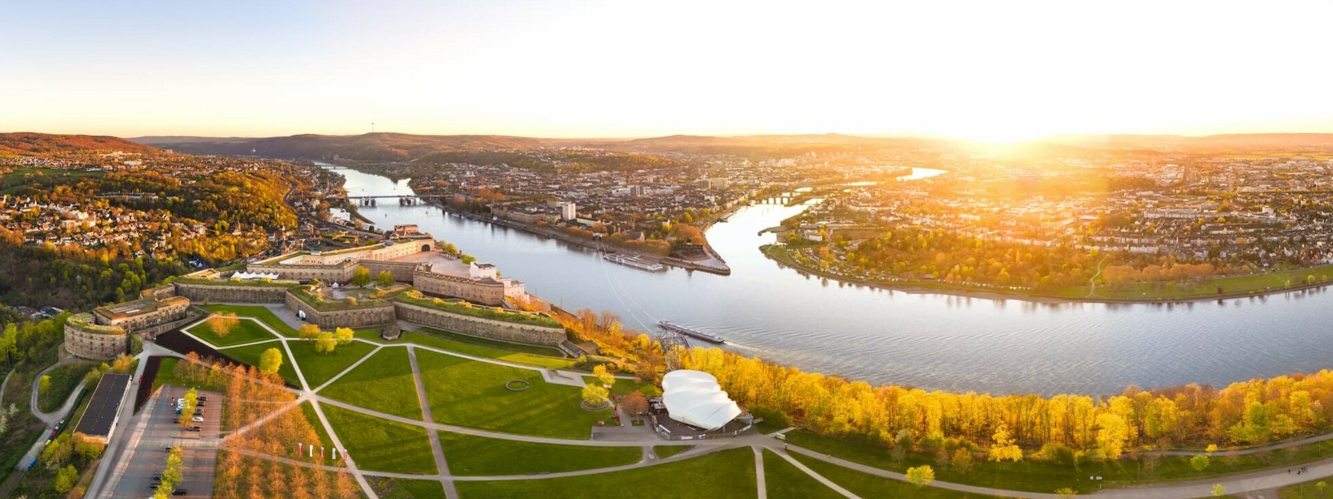 Luftbildaufnahme Koblenz im Frühling 2026 © Koblenz-Touristik GmbH, Johannes Bruchhof Luftbildaufnahme Koblenz im Frühling 2026 © Koblenz-Touristik GmbH, Johannes Bruchhof