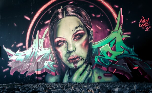 Stra&szlig;enkunst in Koblenz. Motive gesprayt an einer Wand.  &copy; Johannes Bruchhof